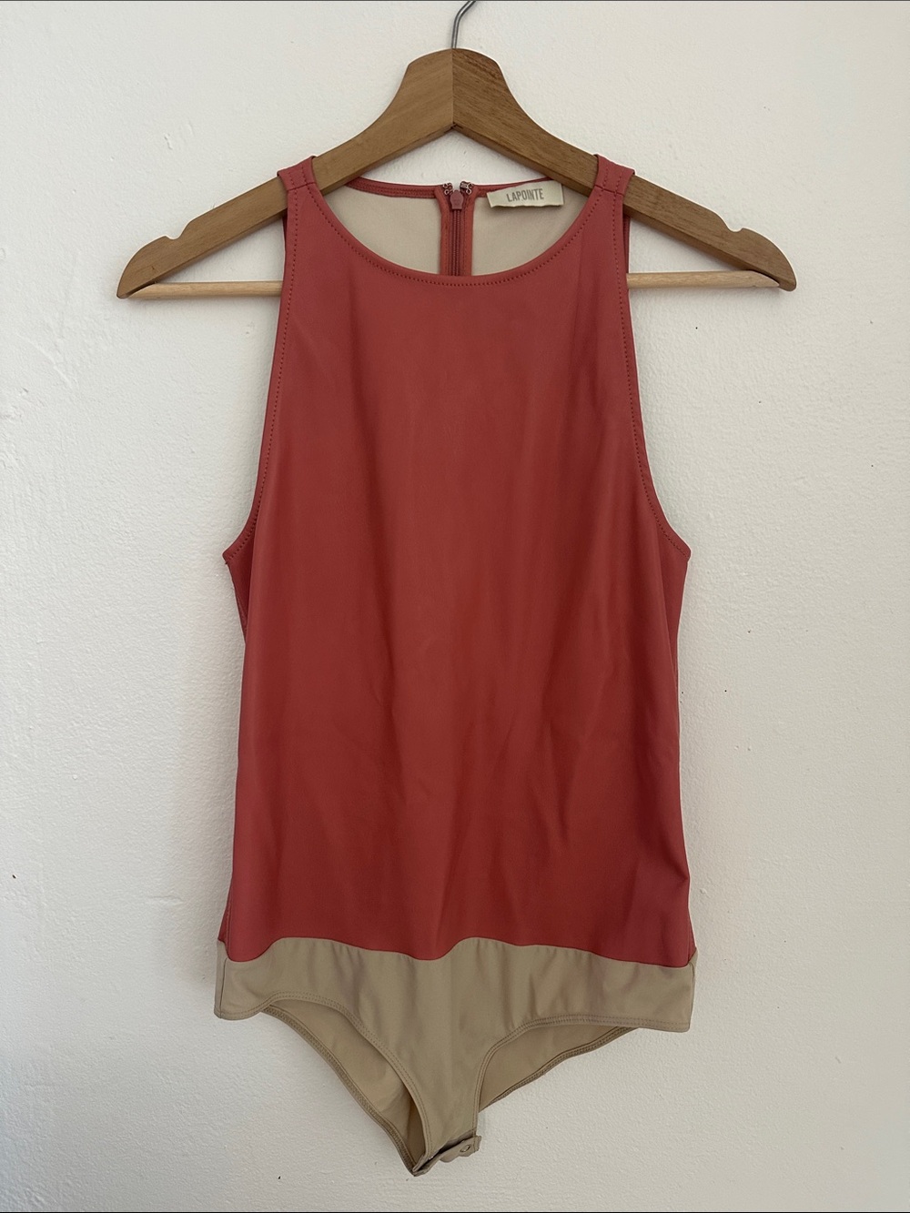 Lapointe 148 dark rose faux leather Sleeveless Bodysuit